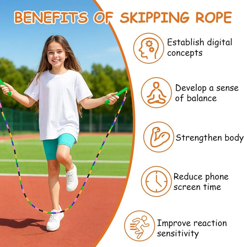 Ace one Beaded Jump Rope 1 Pack/2 Pack, Segmented Skipping Rope for Kids Adults, Adjustable Tangle-Free Toddler Jumping Rope for Fitness Exercise Training - Image 5